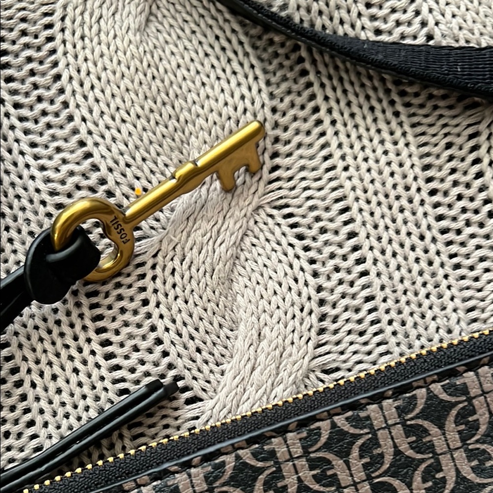 Fossil Black and Gold Crossbody Bag - Picture 5 of 6